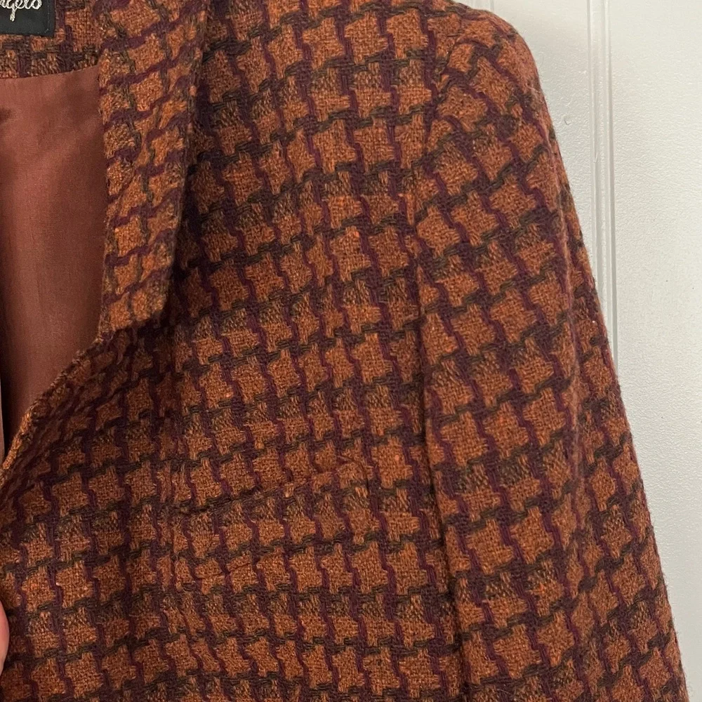 Giorgio Sant'Angelo Women's Brown Houndstooth Blazer - Picture 7 of 11